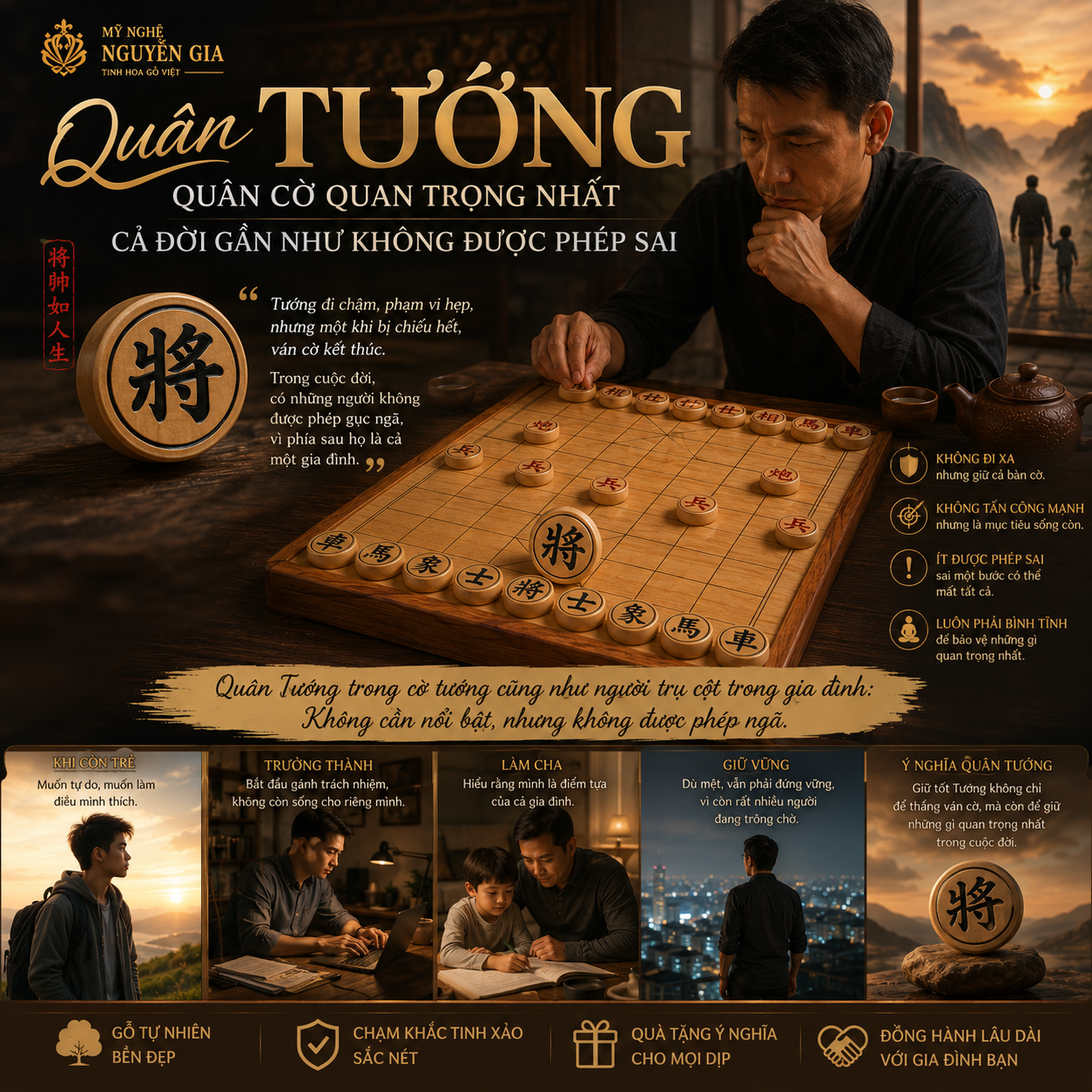 Quân Tướng trong cờ tướng - Cách đi, vai trò và bài học về trách nhiệm