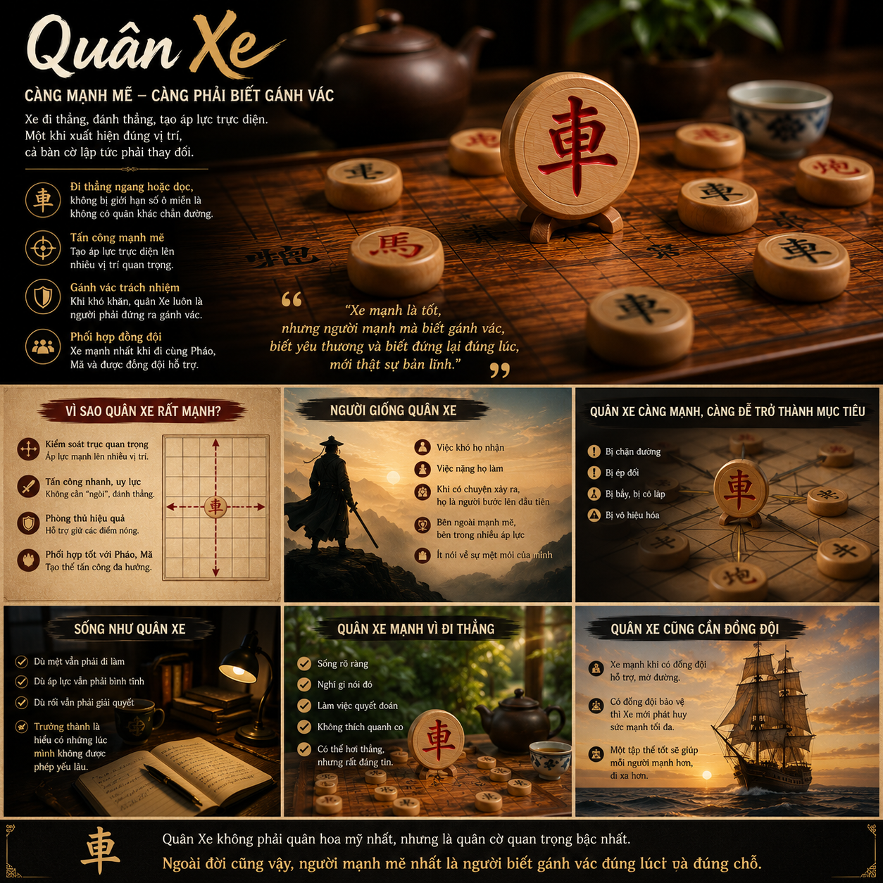 Qu&acirc;n Xe trong cờ tướng - C&aacute;ch đi, sức mạnh v&agrave; b&agrave;i học về g&aacute;nh v&aacute;c