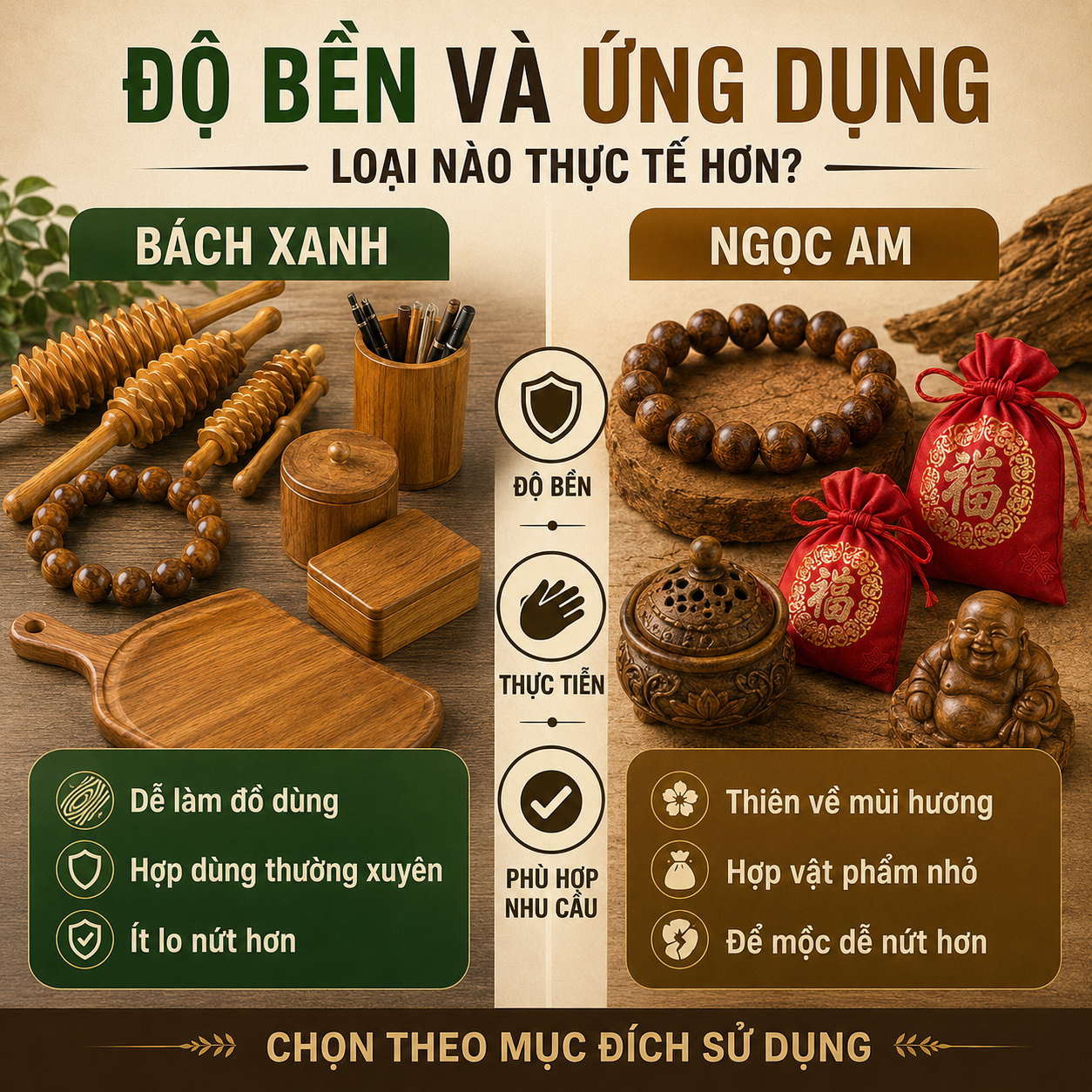 So Sánh Gỗ Bách Xanh Và Ngọc Am: Loại Nào Thơm, Bền Và Dễ Dùng Hơn?