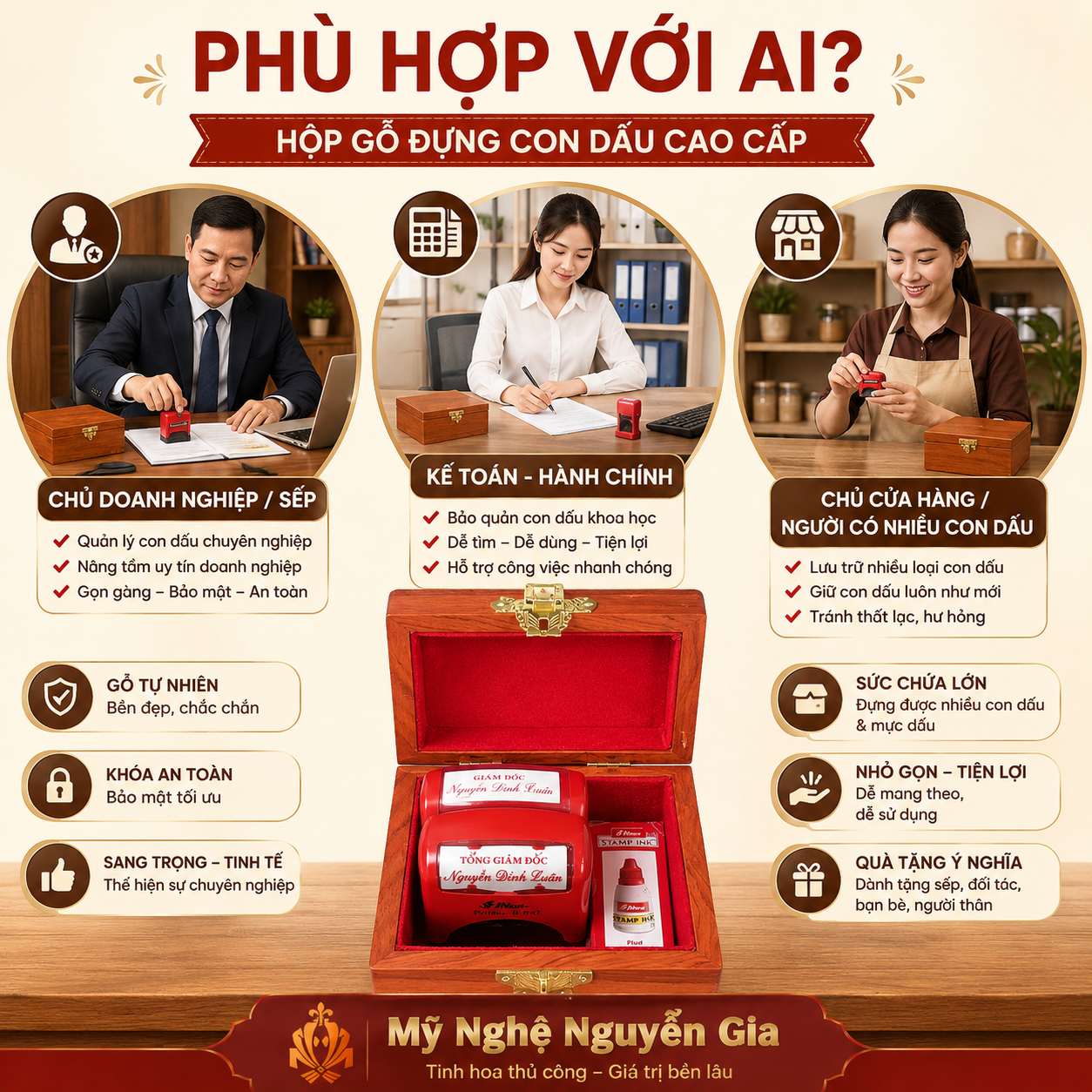 Hộp Đựng Con Dấu Bằng Gỗ Có Gì Khác Hộp Thông Thường?