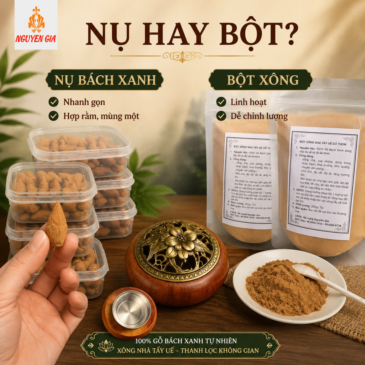 Xông Phòng Thờ Nên Dùng Bột Bách Xanh Hay Ngọc Am Để Thơm Nhẹ?