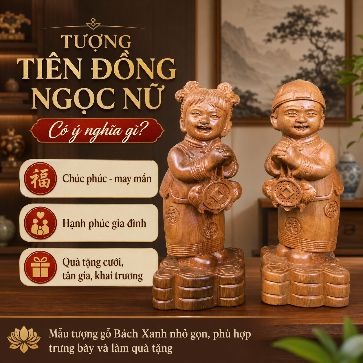 Tiên Đồng Ngọc Nữ Là Ai? Ý Nghĩa Tượng Tiên Đồng Ngọc Nữ