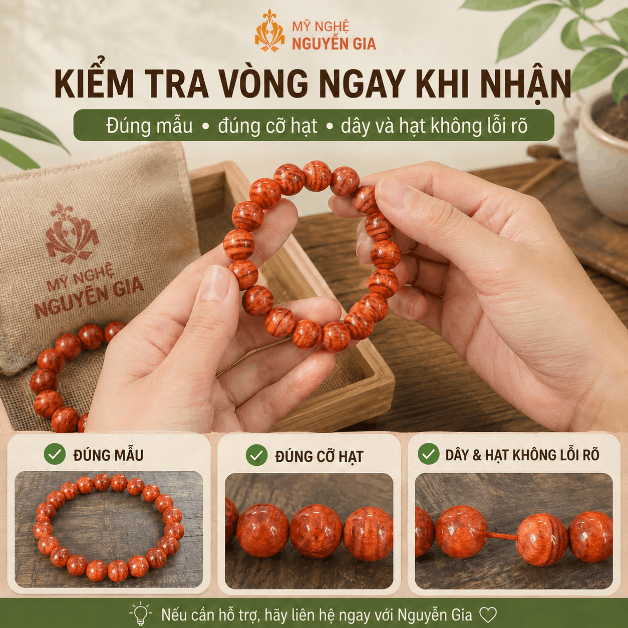 Hướng Dẫn Sử Dụng V&agrave; Bảo Quản V&ograve;ng Tay Gỗ Sau Khi Nhận H&agrave;ng