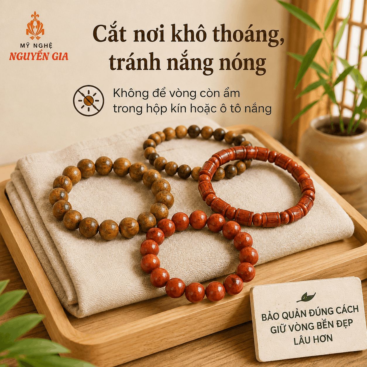 Hướng Dẫn Sử Dụng V&agrave; Bảo Quản V&ograve;ng Tay Gỗ Sau Khi Nhận H&agrave;ng