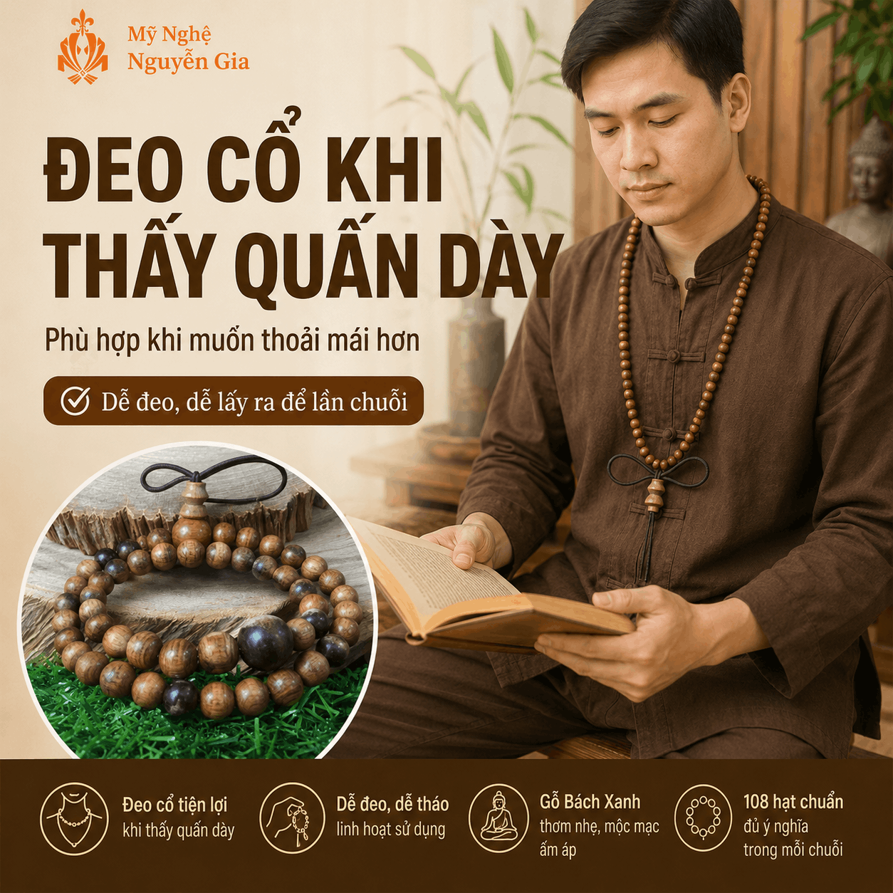 Cách Đeo Chuỗi 108 Hạt: Quấn Tay, Đeo Cổ Hay Dùng Khi Niệm Phật?
