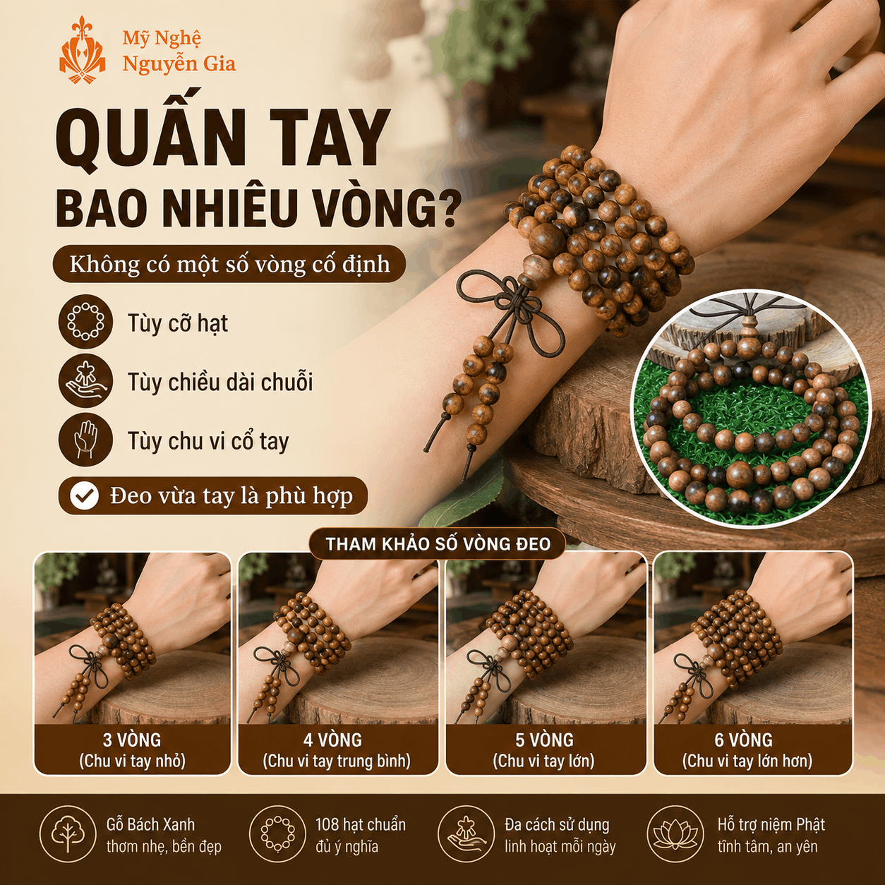 Cách Đeo Chuỗi 108 Hạt: Quấn Tay, Đeo Cổ Hay Dùng Khi Niệm Phật?