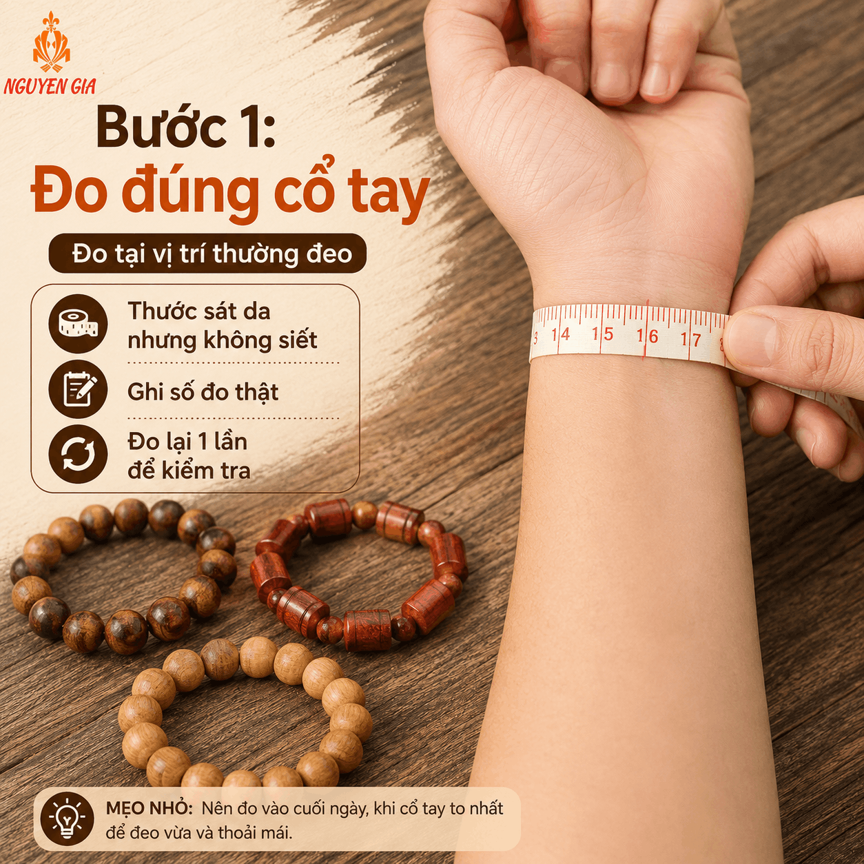 Cách Đo Size Vòng Tay Gỗ Theo Cổ Tay: Bảng Size Và Cách Chọn Vừa Tay