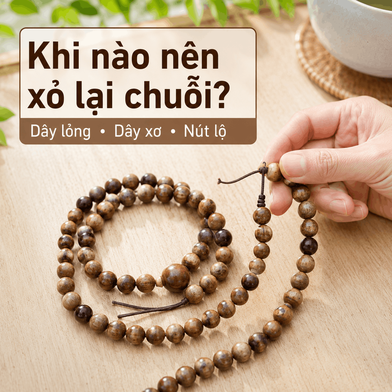 C&aacute;ch Xỏ Chuỗi 108 Hạt V&agrave; Thắt N&uacute;t D&acirc;y Chuỗi Hạt