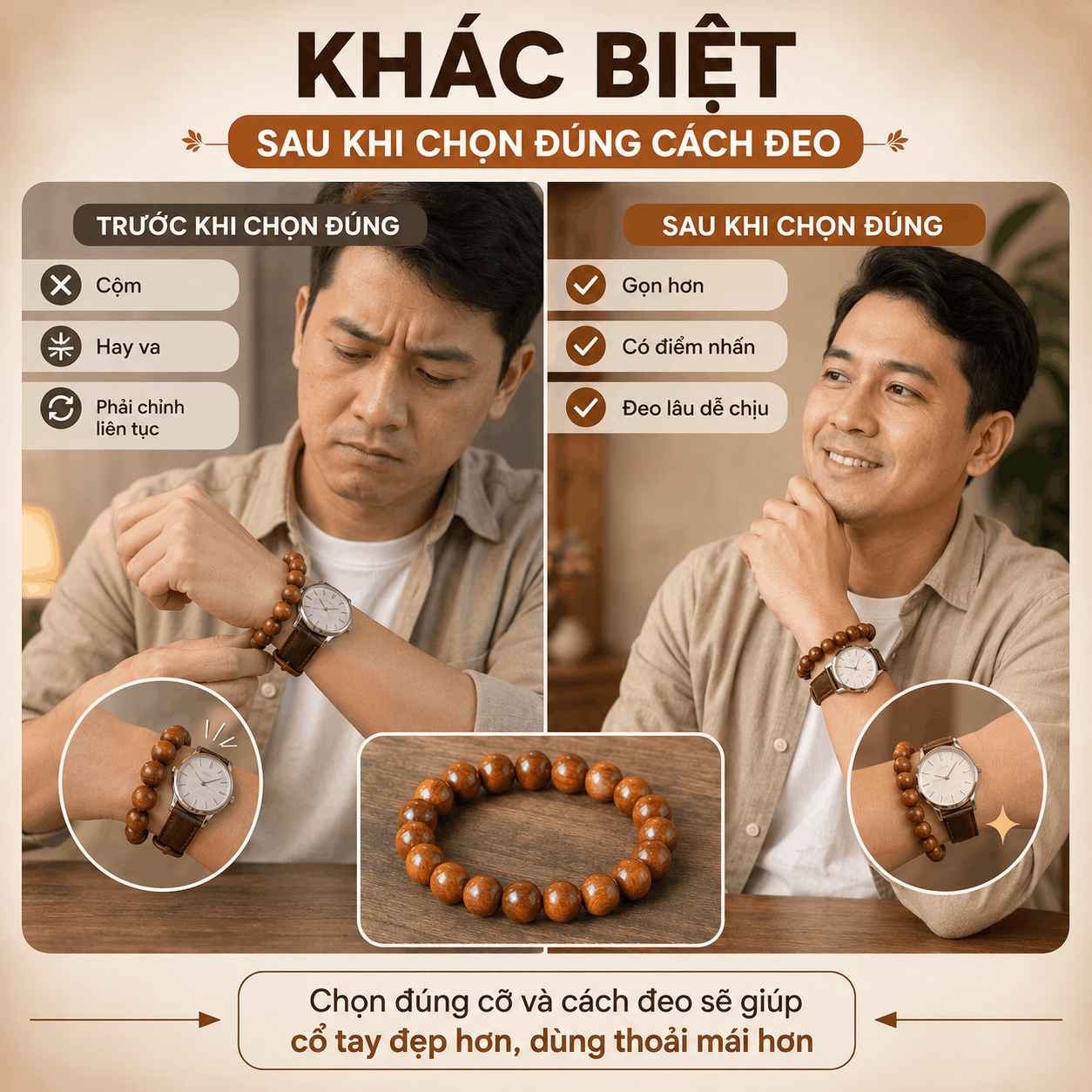 C&oacute; N&ecirc;n Đeo V&ograve;ng V&agrave; Đồng Hồ C&ugrave;ng Tay? C&aacute;ch Đeo Kh&ocirc;ng Cộm, Hạn Chế Va Chạm