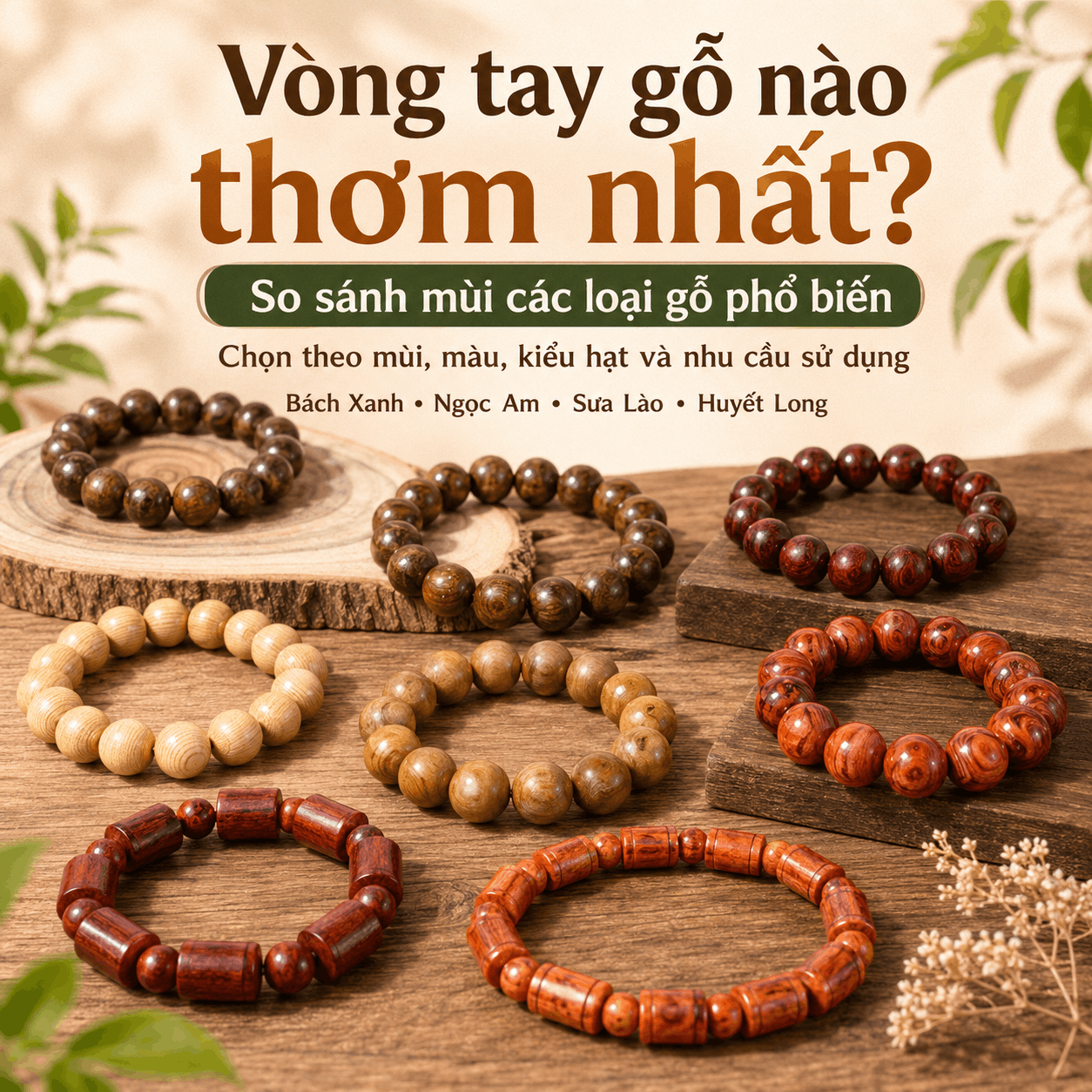 Vòng Tay Gỗ Nào Thơm Nhất? So Sánh Mùi Các Loại Gỗ Phổ Biến