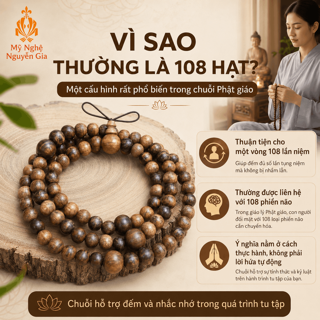 Ý Nghĩa Chuỗi 108 Hạt Trong Phật Giáo: Vì Sao Lại Là 108 Hạt?