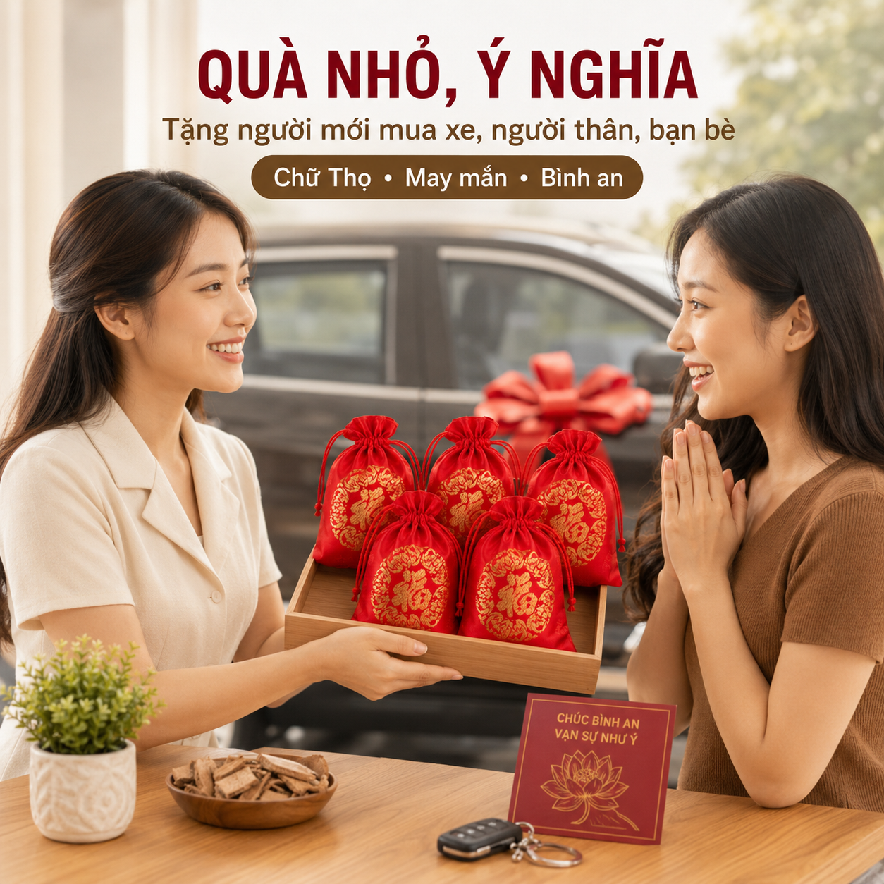 Gỗ Thơm Để Xe Ô Tô Ngọc Am – Túi Thơm Set 5 Túi