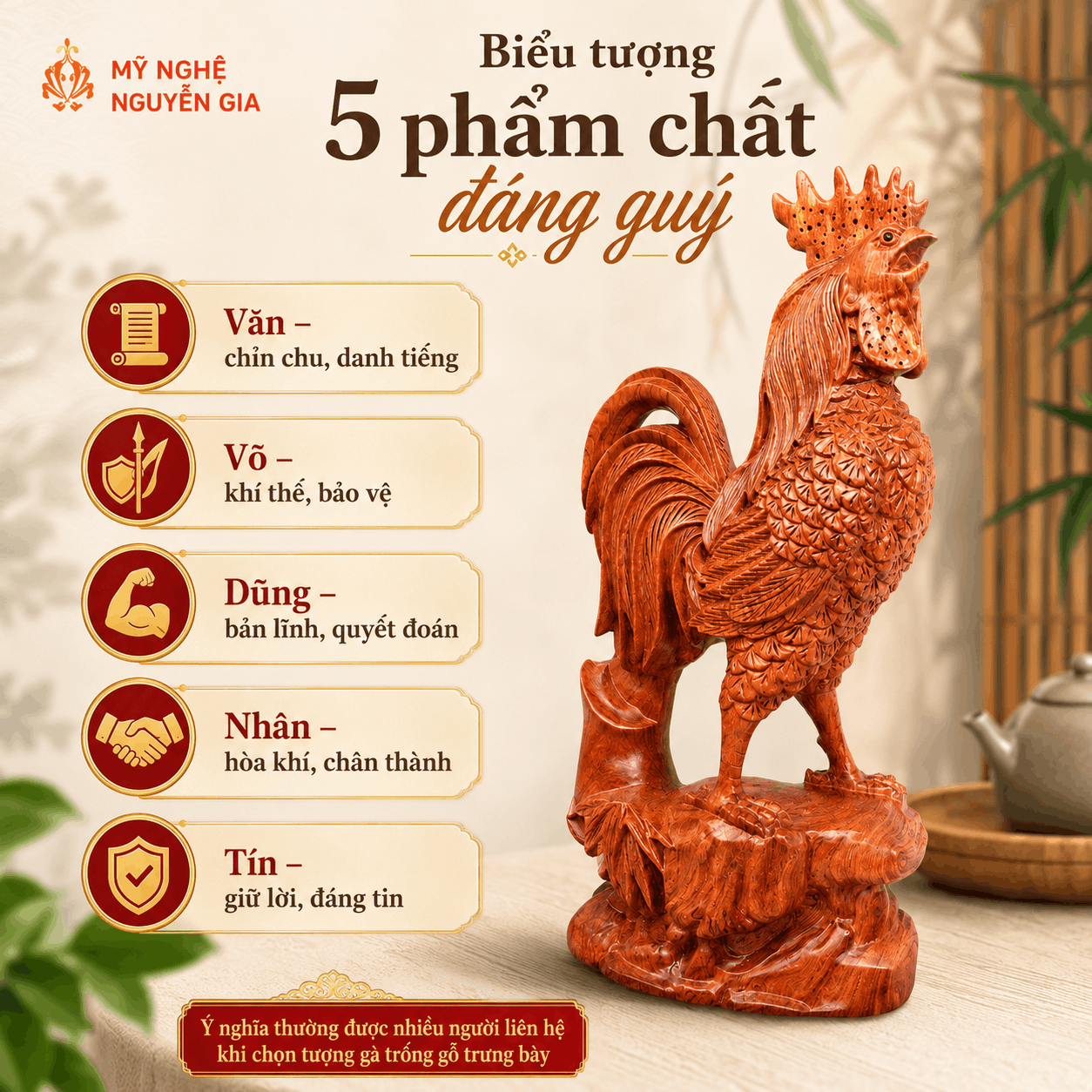 Gà trống có ý nghĩa gì trong văn hóa và phong thủy?
