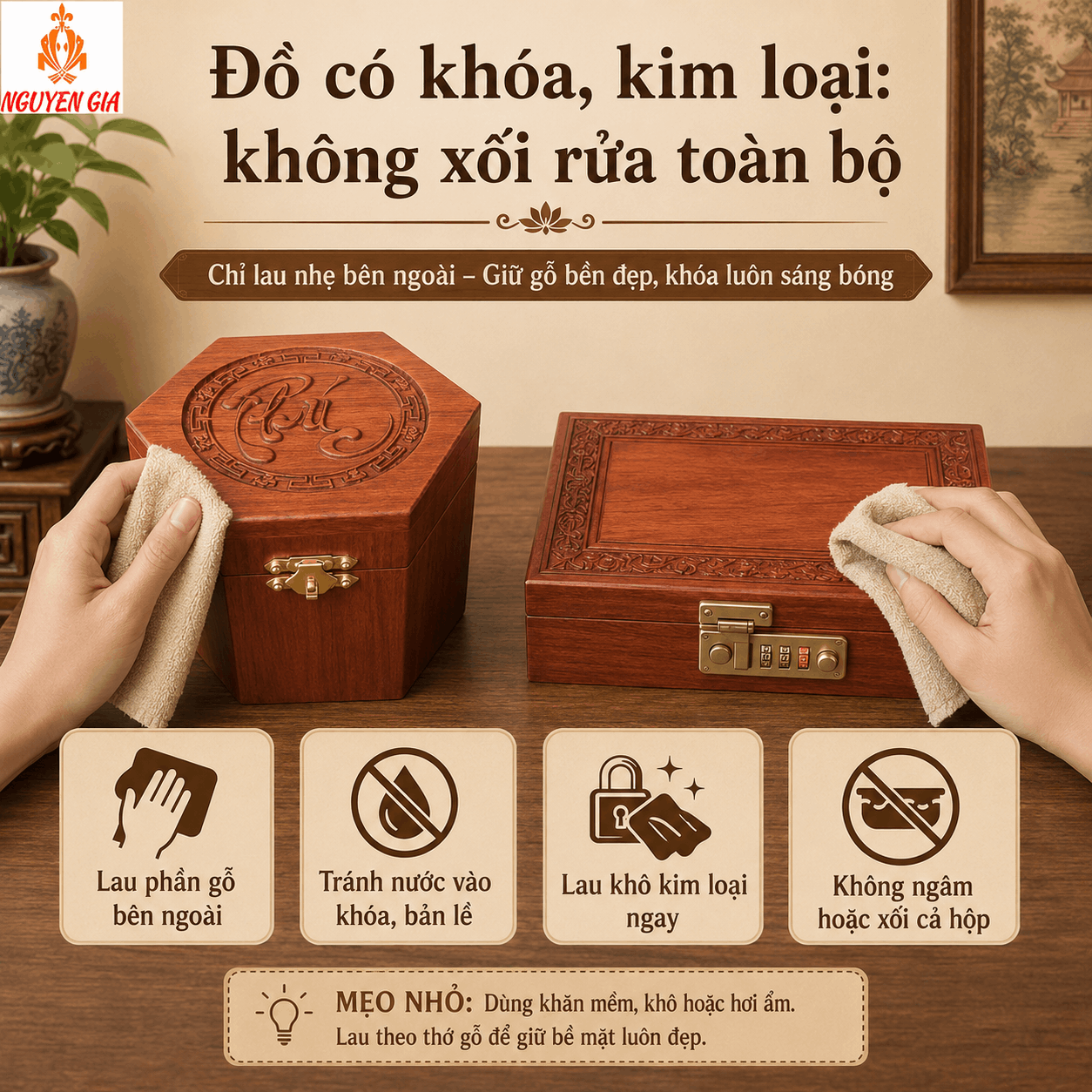 C&aacute;ch vệ sinh tượng gỗ v&agrave; bảo quản đồ gỗ mỹ nghệ đ&uacute;ng c&aacute;ch