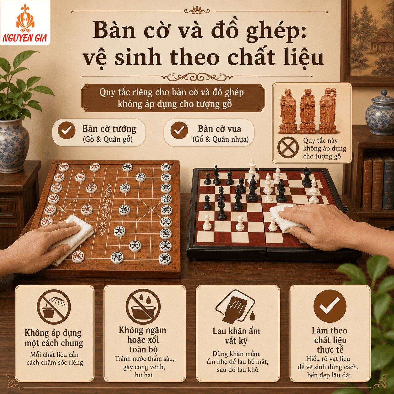 C&aacute;ch vệ sinh tượng gỗ v&agrave; bảo quản đồ gỗ mỹ nghệ đ&uacute;ng c&aacute;ch
