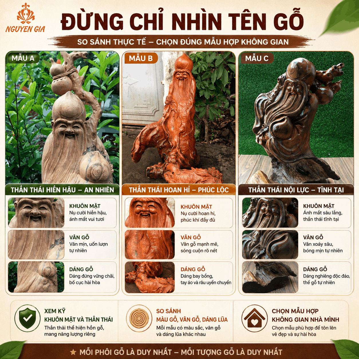 Tượng &ocirc;ng Thọ bằng gỗ