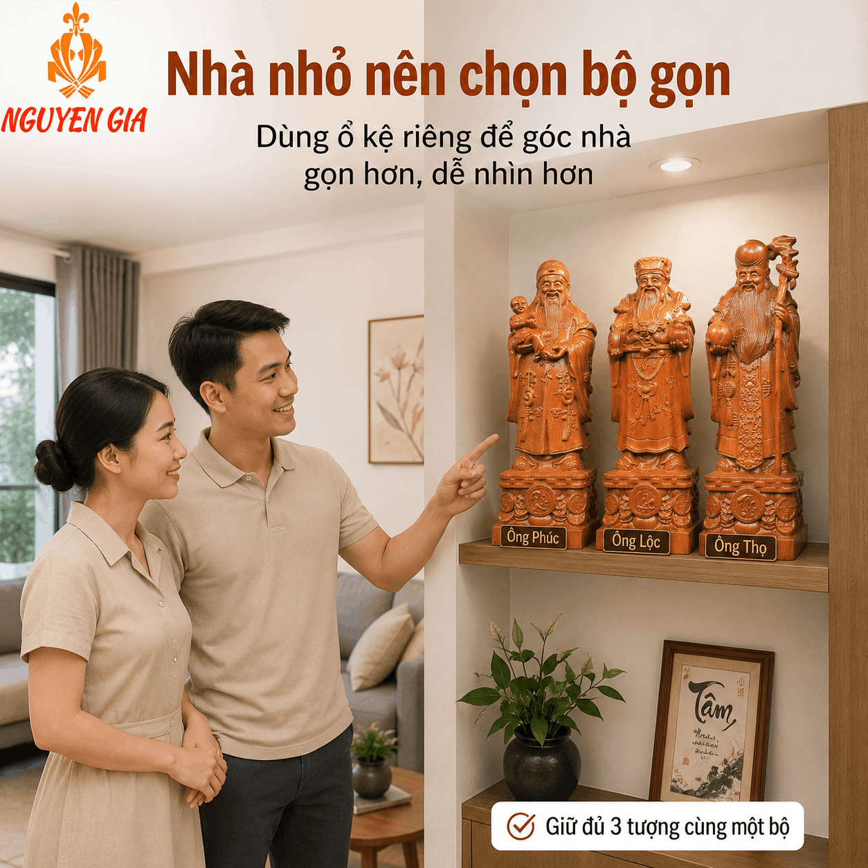 Tượng Ph&uacute;c Lộc Thọ n&ecirc;n đặt ở đ&acirc;u? C&aacute;ch bố tr&iacute; ph&ugrave; hợp trong nh&agrave;