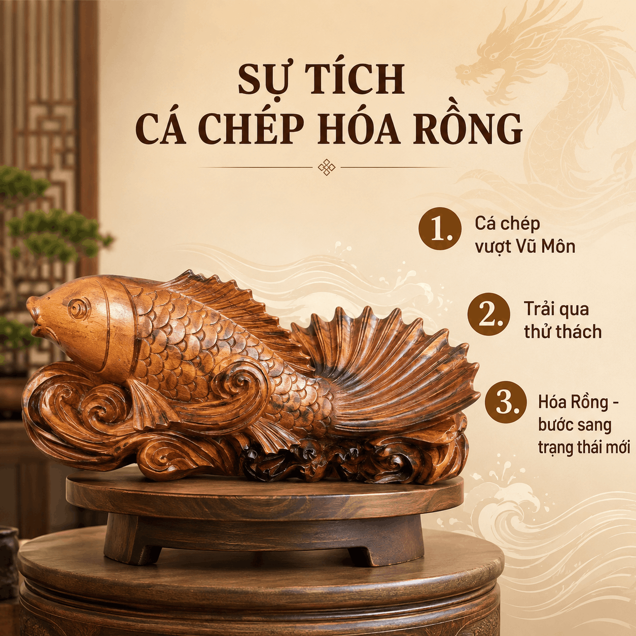 Cá chép vượt Vũ Môn là gì? Vì sao cá chép hóa Rồng?