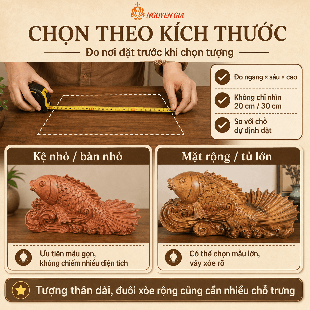 Tượng c&aacute; ch&eacute;p phong thủy bằng gỗ: &yacute; nghĩa, c&aacute;c kiểu tạo h&igrave;nh v&agrave; c&aacute;ch chọn