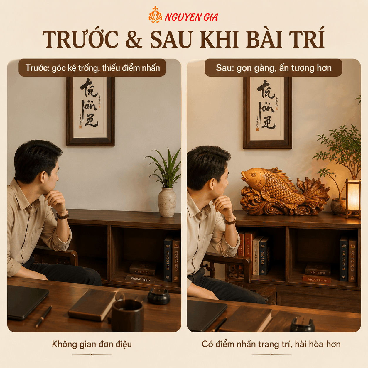 Tượng c&aacute; ch&eacute;p phong thủy bằng gỗ: &yacute; nghĩa, c&aacute;c kiểu tạo h&igrave;nh v&agrave; c&aacute;ch chọn