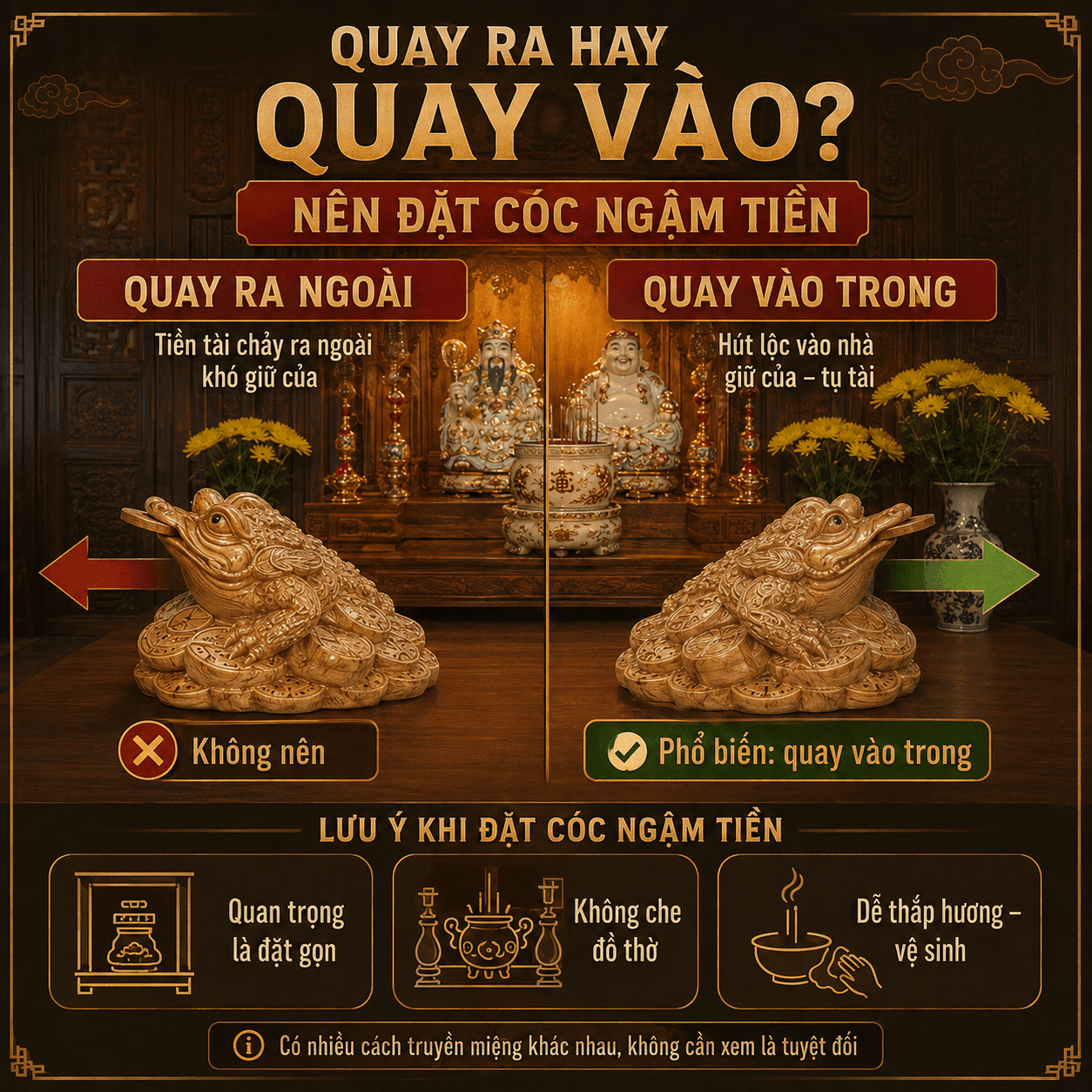Cách Đặt Cóc Ngậm Tiền Trên Bàn Thờ Thần Tài