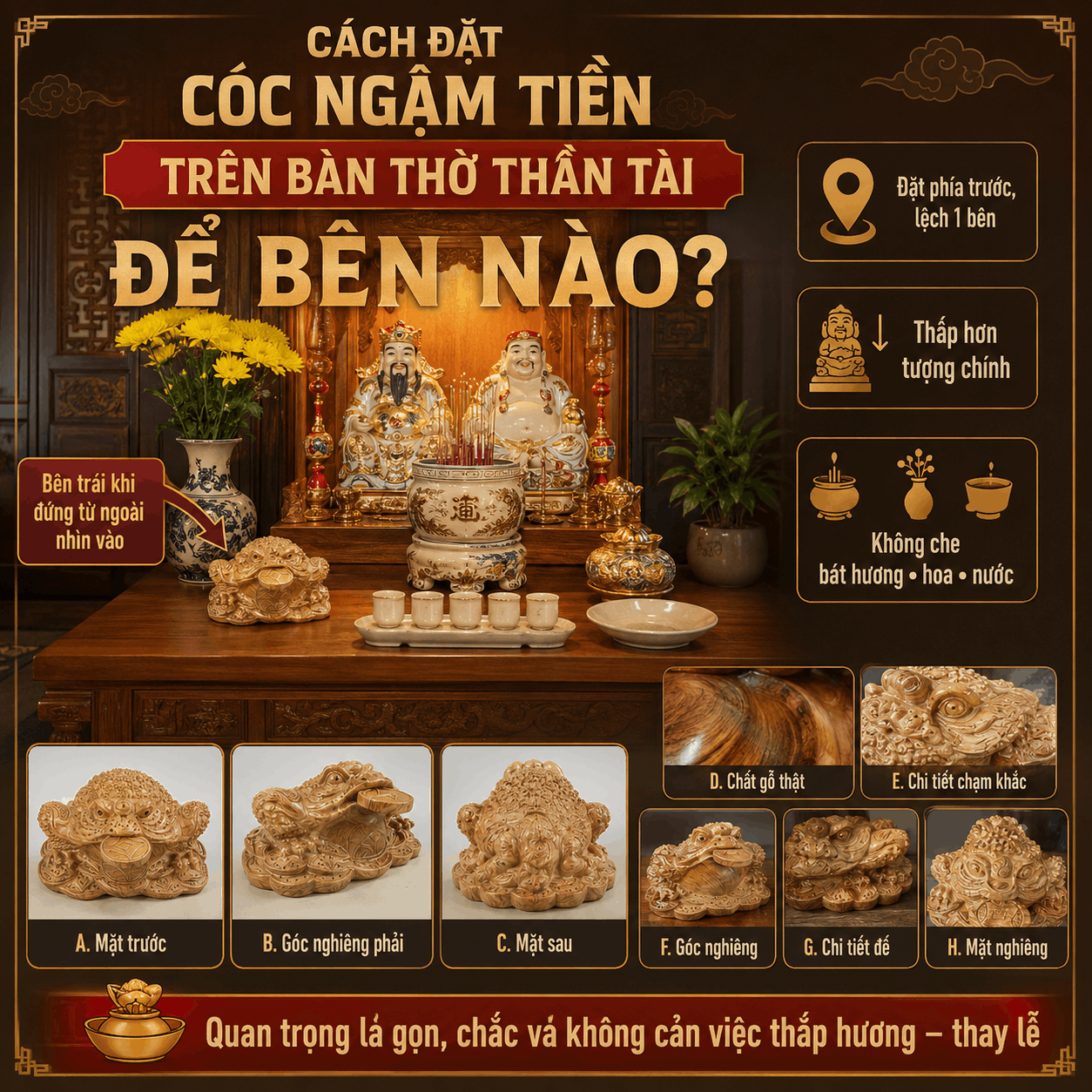 Cách Đặt Cóc Ngậm Tiền Trên Bàn Thờ Thần Tài