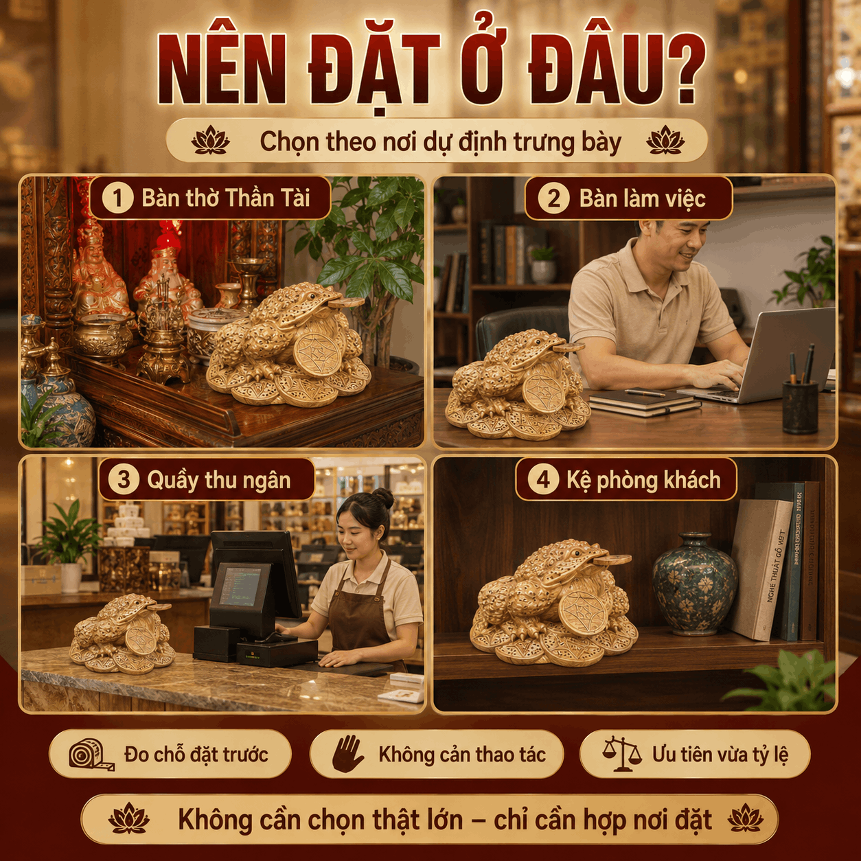 C&oacute;c Ngậm Tiền Bằng Gỗ &ndash; Tượng Thiềm Thừ