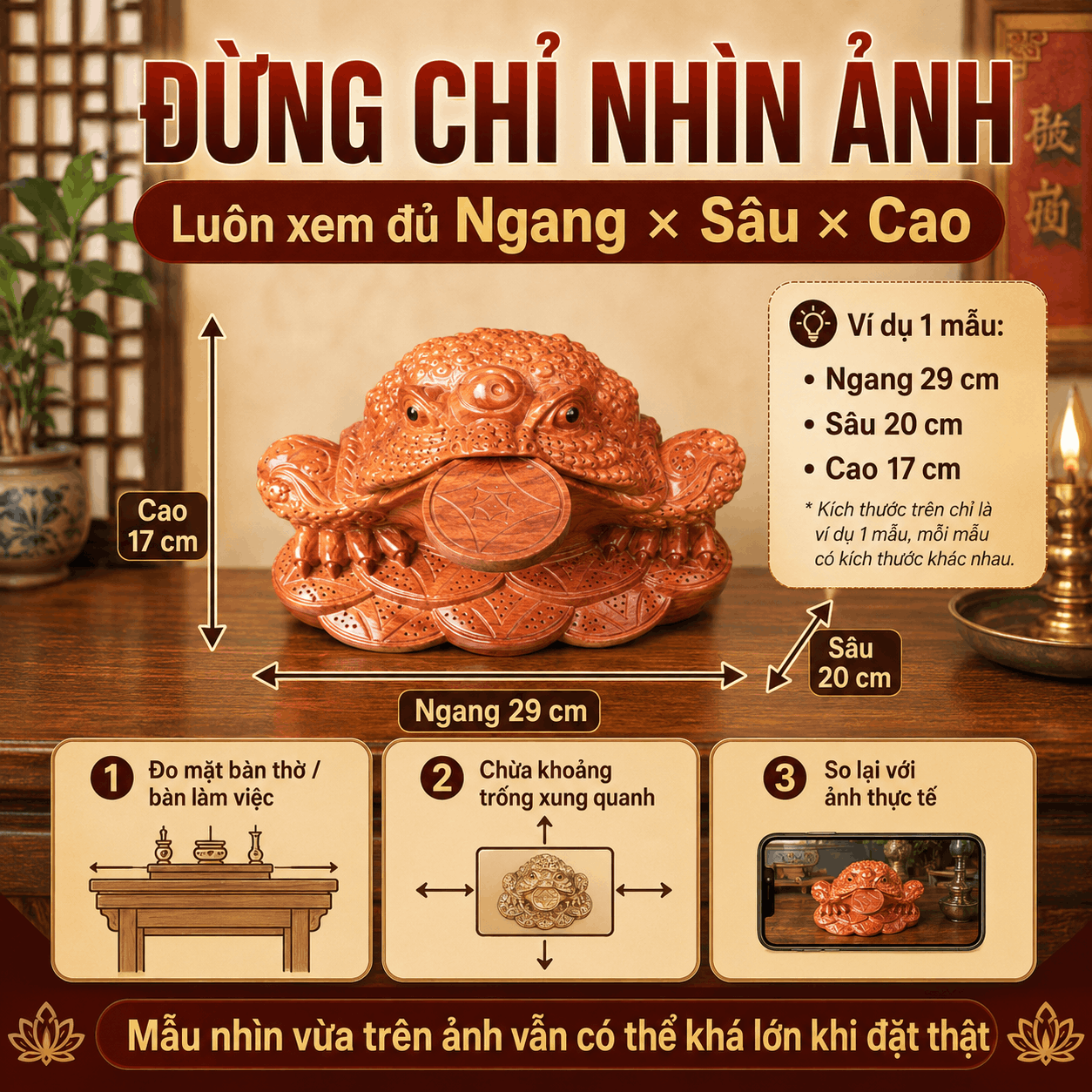 C&oacute;c Ngậm Tiền Bằng Gỗ &ndash; Tượng Thiềm Thừ