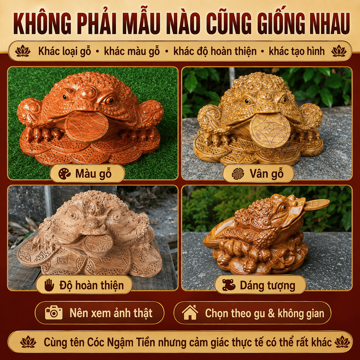 C&oacute;c Ngậm Tiền Bằng Gỗ &ndash; Tượng Thiềm Thừ