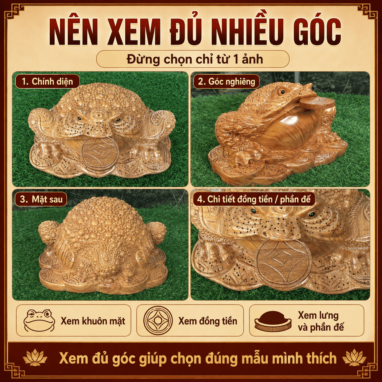 C&oacute;c Ngậm Tiền Bằng Gỗ &ndash; Tượng Thiềm Thừ