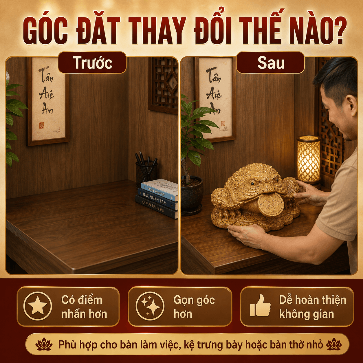 C&oacute;c Ngậm Tiền Bằng Gỗ &ndash; Tượng Thiềm Thừ