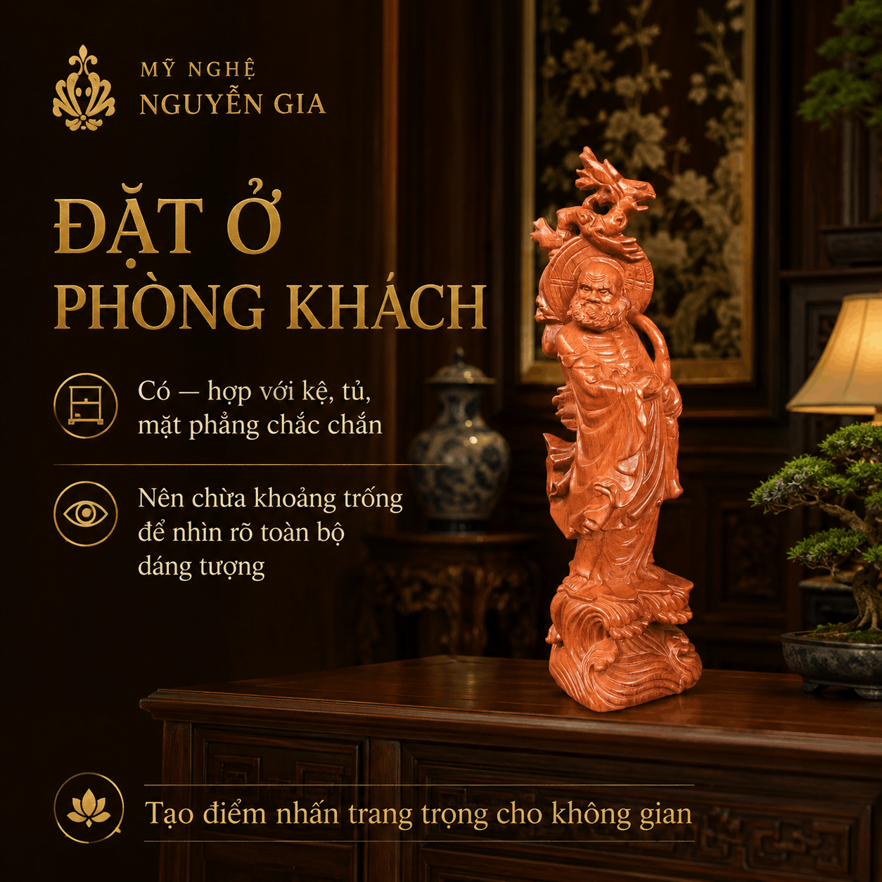 C&aacute;ch đặt tượng Đạt Ma trong nh&agrave;: n&ecirc;n đặt ở đ&acirc;u cho ph&ugrave; hợp?