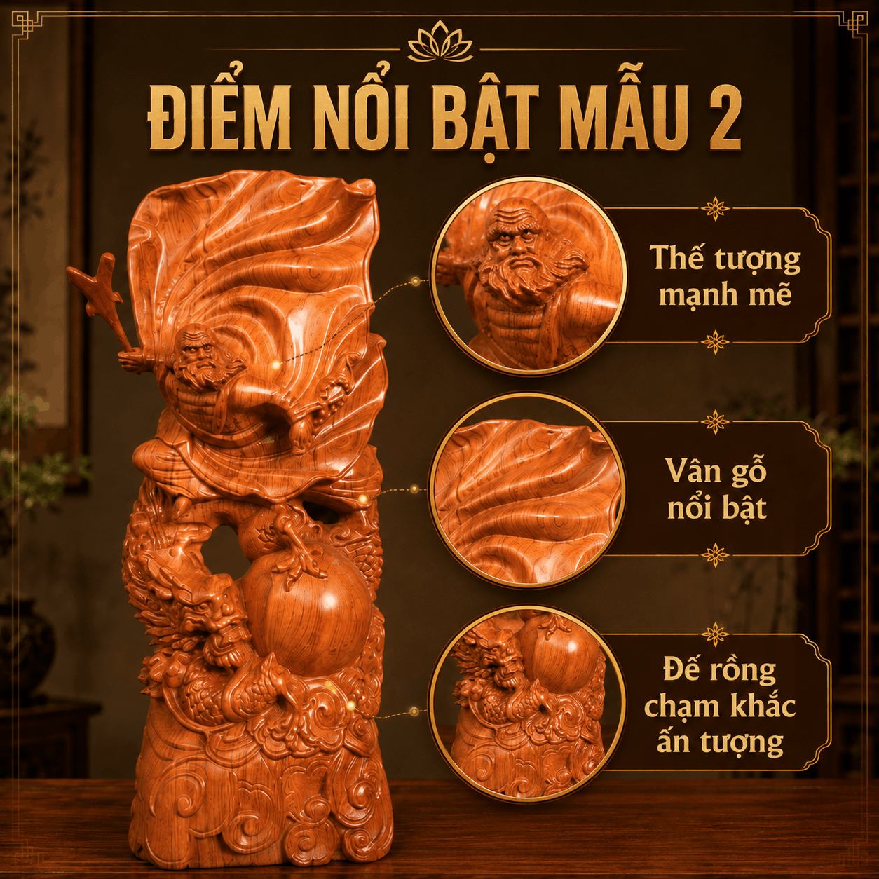 Tượng Đạt Ma Sư Tổ bằng gỗ