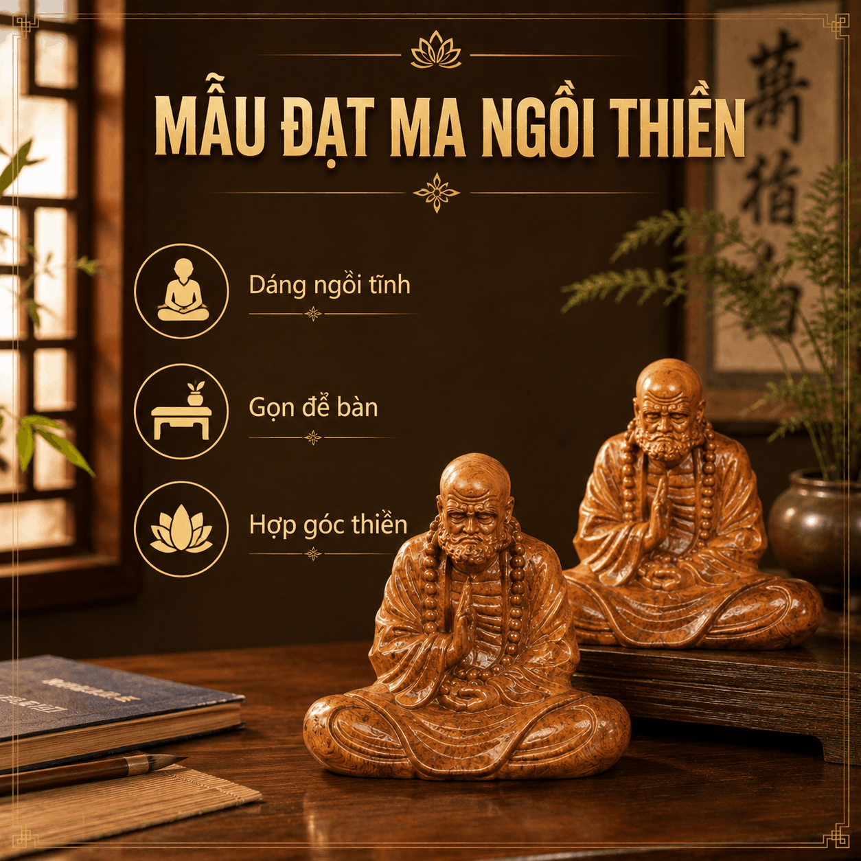 Tượng Đạt Ma Sư Tổ bằng gỗ
