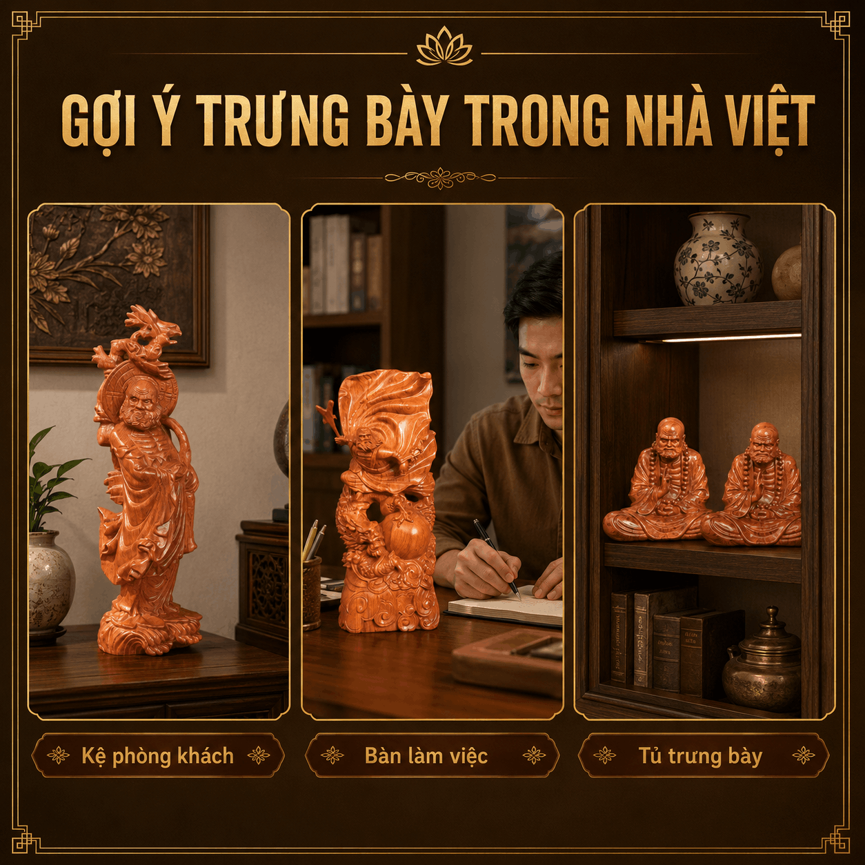Tượng Đạt Ma Sư Tổ bằng gỗ