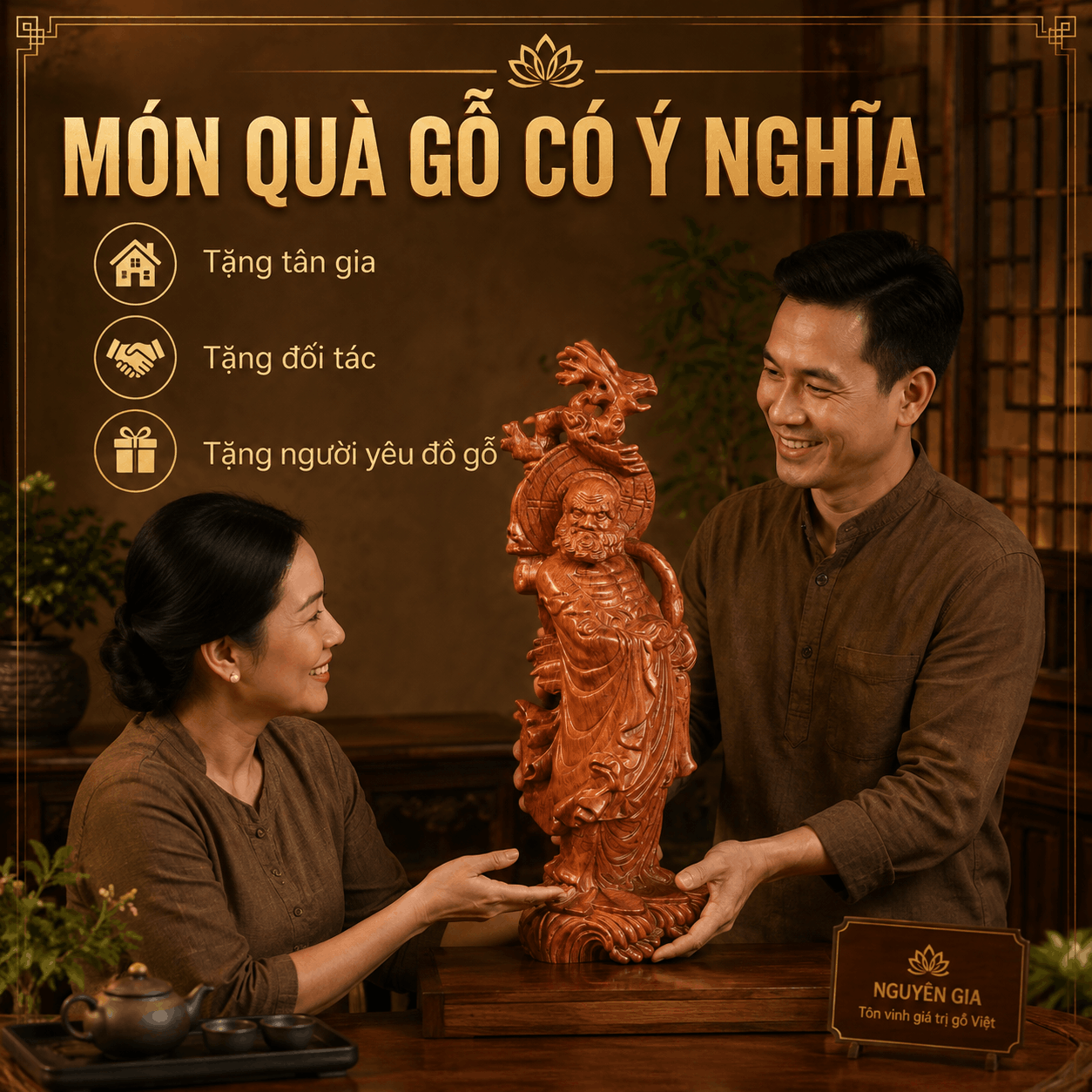 Tượng Đạt Ma Sư Tổ bằng gỗ