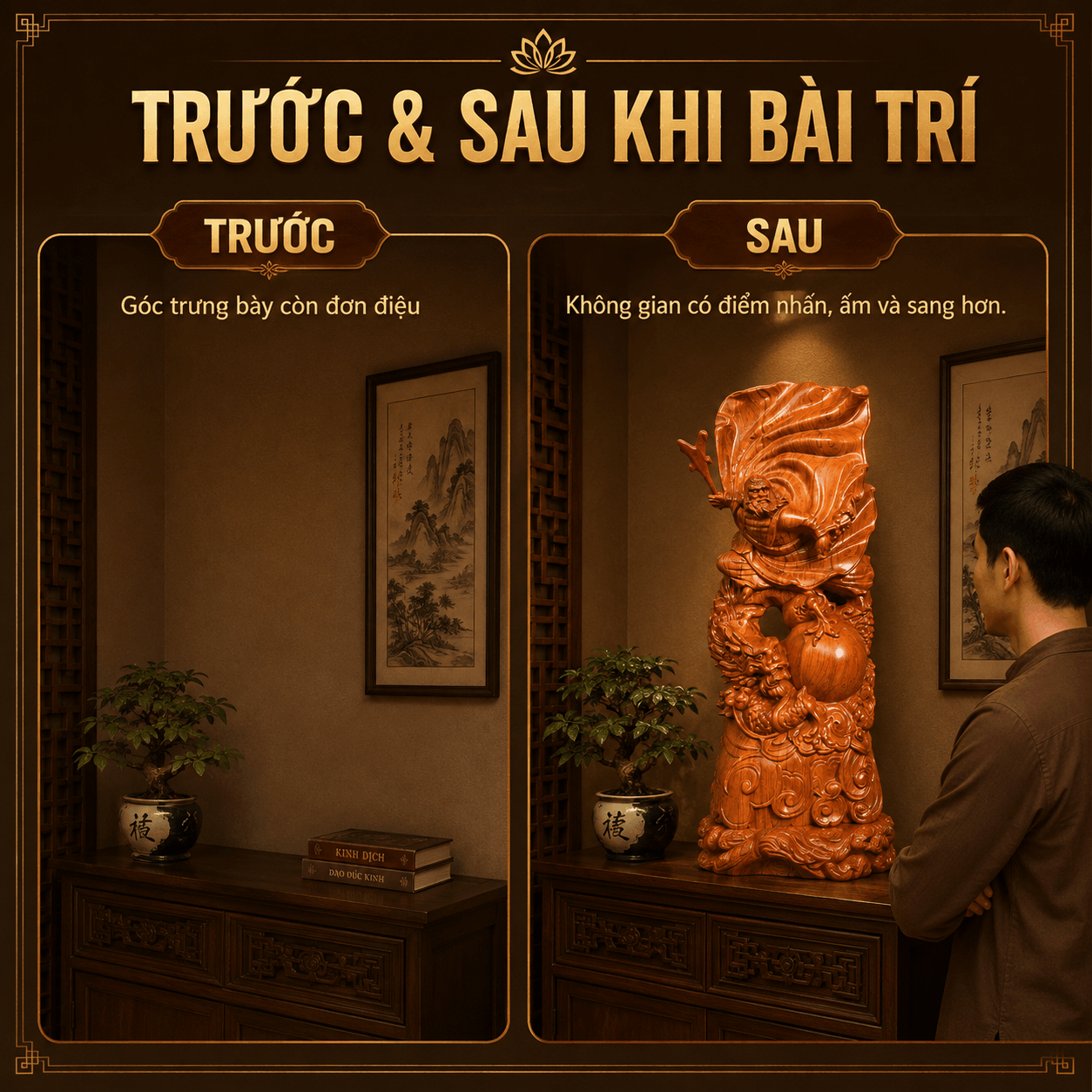 Tượng Đạt Ma Sư Tổ bằng gỗ