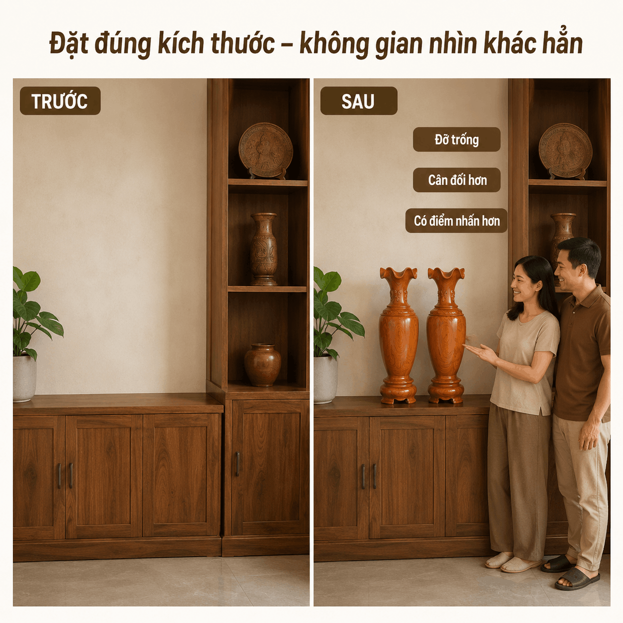 K&iacute;ch Thước Lục B&igrave;nh Gỗ &ndash; C&aacute;ch Chọn Theo Kệ, Tủ V&agrave; Kh&ocirc;ng Gian Trưng