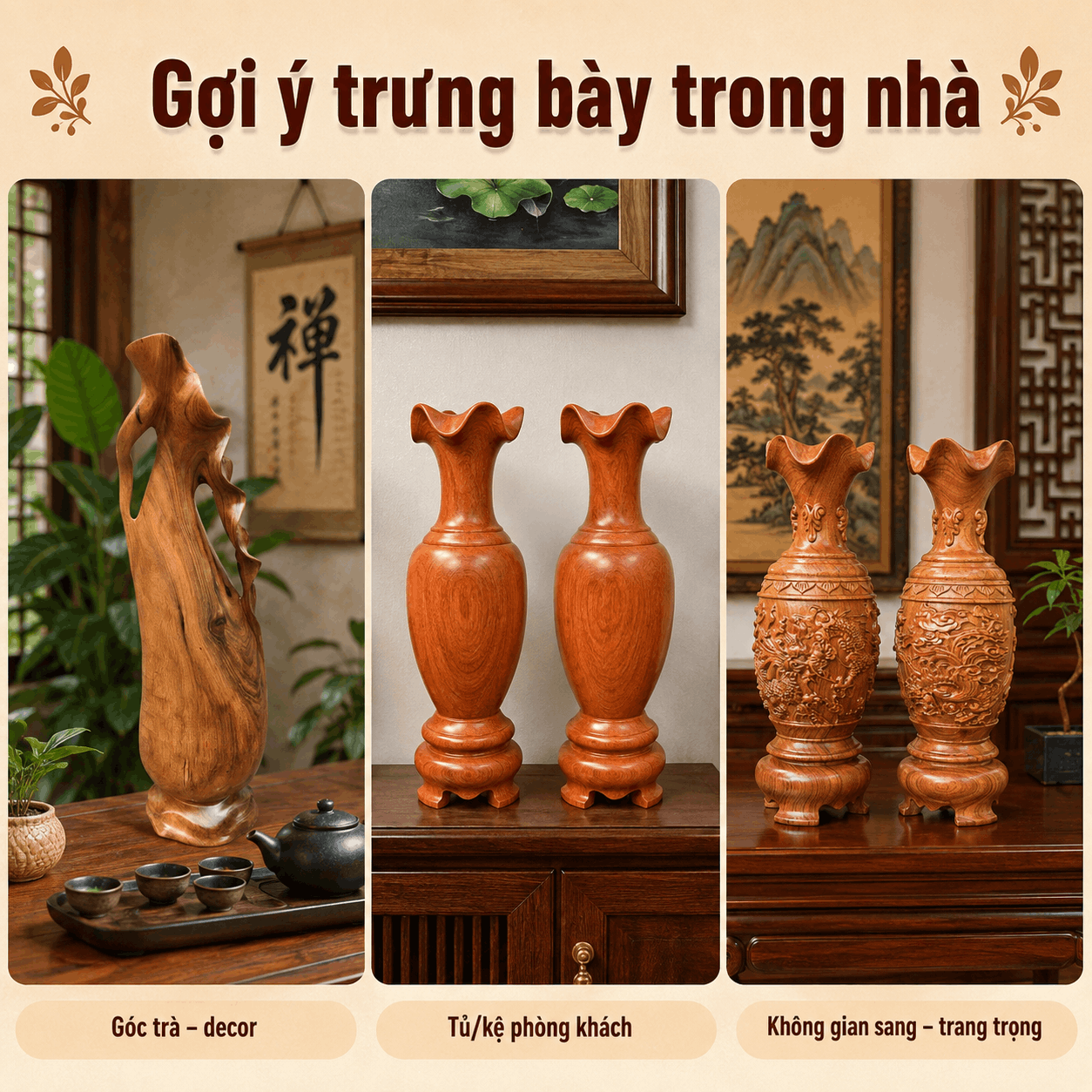 Lục B&igrave;nh Gỗ &ndash; C&aacute;c Mẫu Lộc B&igrave;nh Gỗ Đẹp