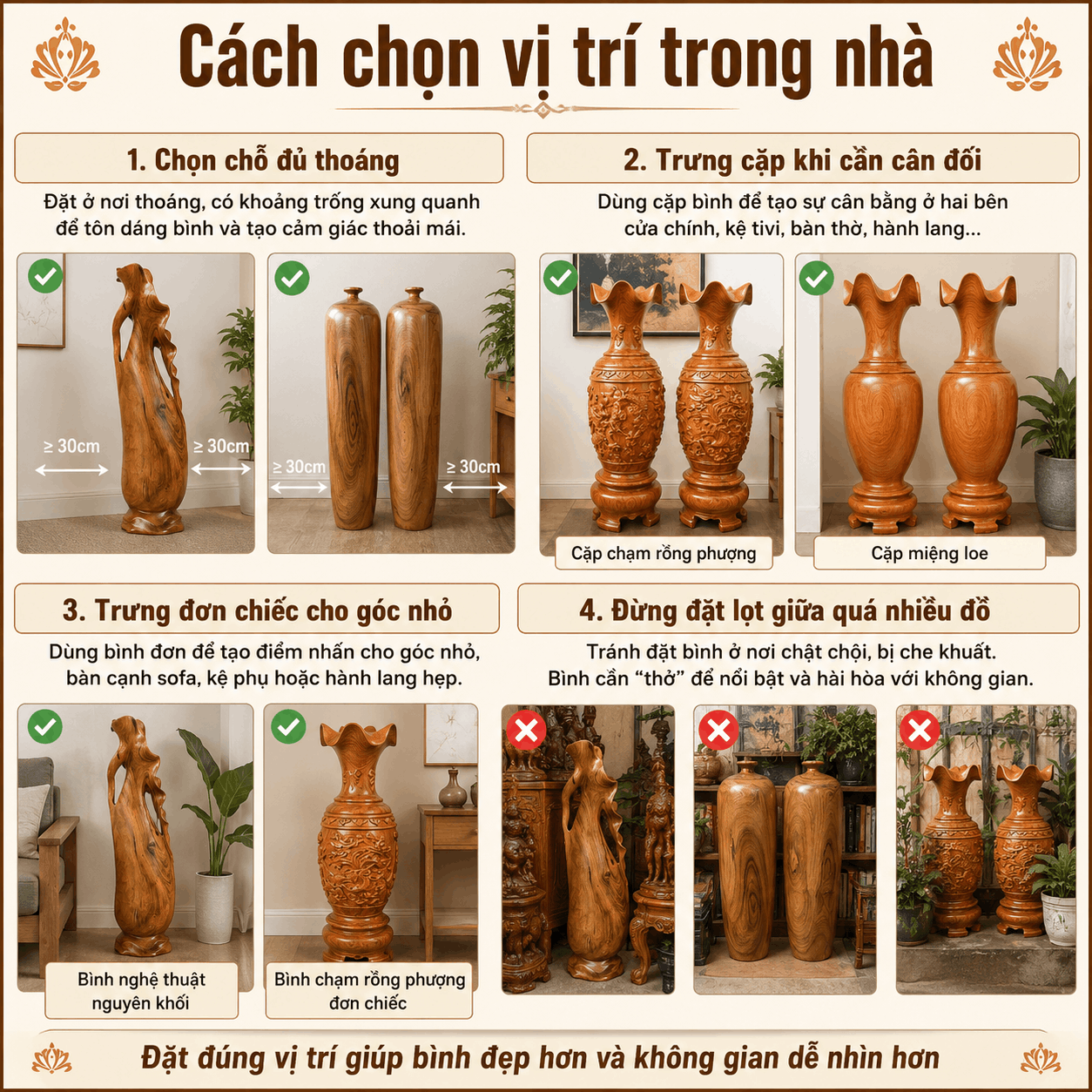 Lục B&igrave;nh Gỗ N&ecirc;n Đặt Ở Đ&acirc;u? C&aacute;ch Chọn Vị Tr&iacute; Trong Nh&agrave;