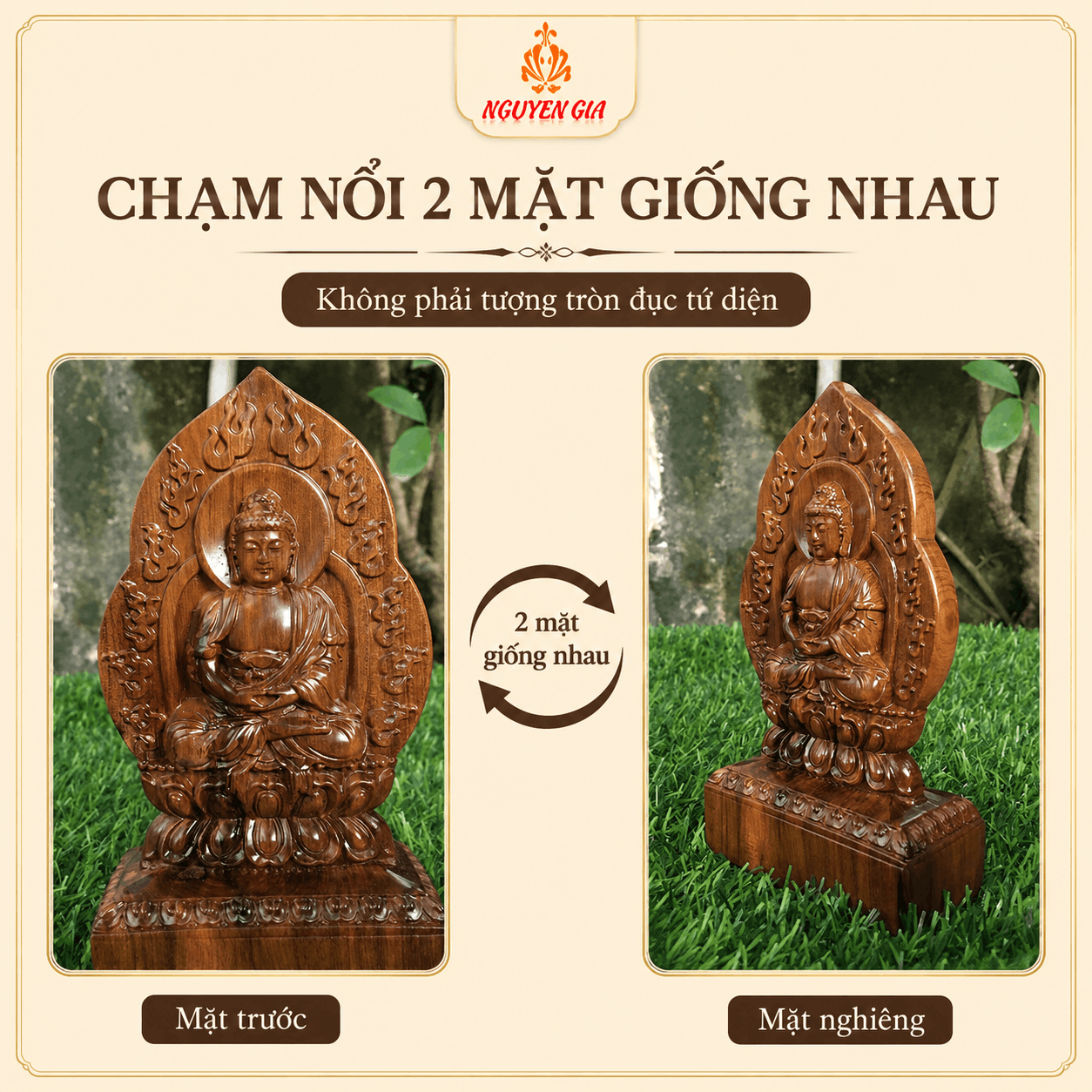 Tượng Phật Bản Mệnh Tuổi Mùi – Thân Như Lai Đại Nhật Gỗ Bách Xanh 14,5 cm