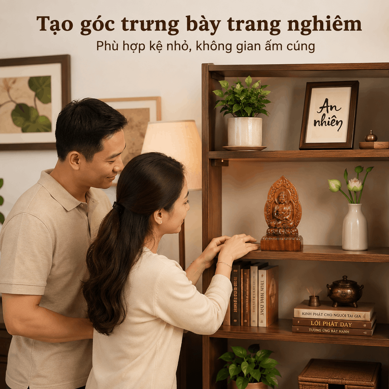 Tượng Phật Bản Mệnh Tuổi Mùi – Thân Như Lai Đại Nhật Gỗ Bách Xanh 14,5 cm