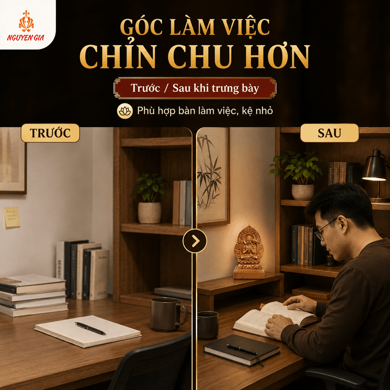 Tượng Phật Bản Mệnh Tuổi Ngọ Đại Thế Chí Bồ Tát Gỗ Bách Xanh 14,5 cm