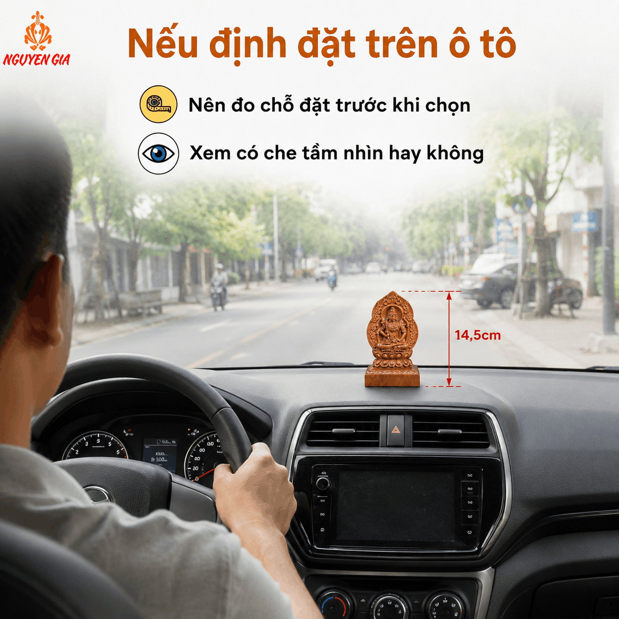 Tượng Phật Bản Mệnh Tuổi Sửu – Dần Hư Không Tạng Bồ Tát Gỗ Bách Xanh 14,5 cm