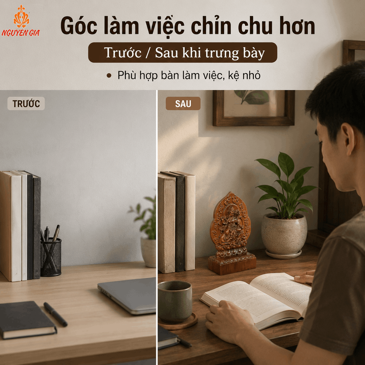 Tượng Phật Bản Mệnh Tuổi Thìn – Tỵ Phổ Hiền Bồ Tát Gỗ Bách Xanh 14,5 cm