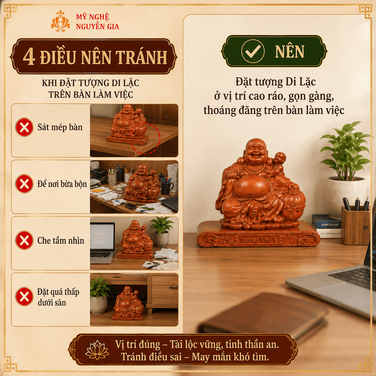 C&aacute;ch Đặt Tượng Phật Di Lặc Tr&ecirc;n B&agrave;n L&agrave;m Việc