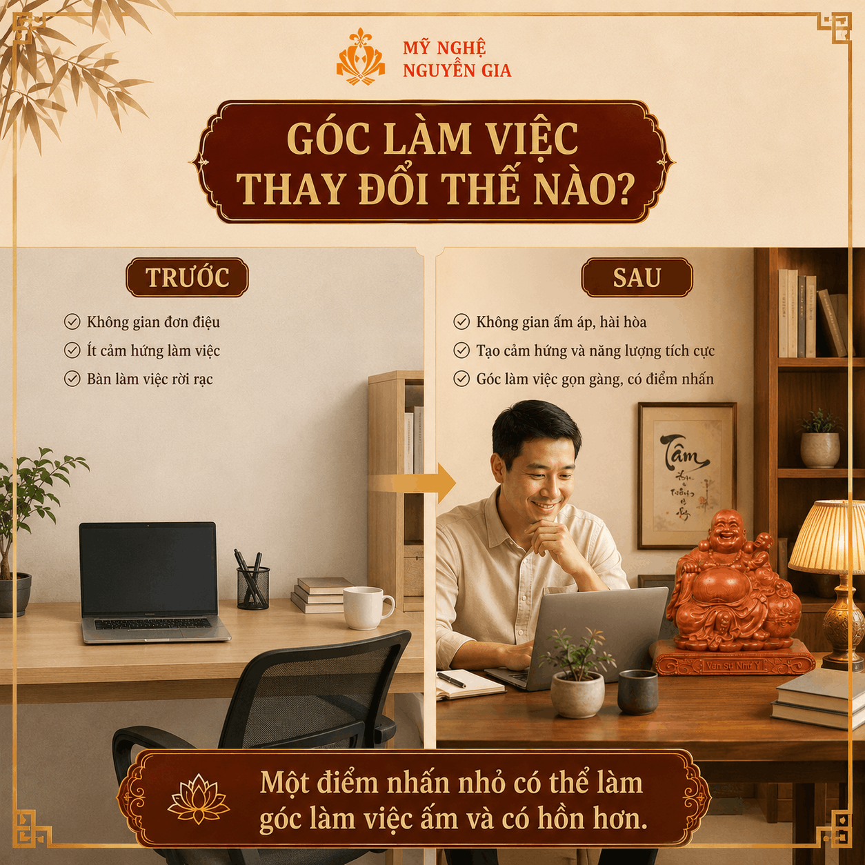 C&aacute;ch Đặt Tượng Phật Di Lặc Tr&ecirc;n B&agrave;n L&agrave;m Việc