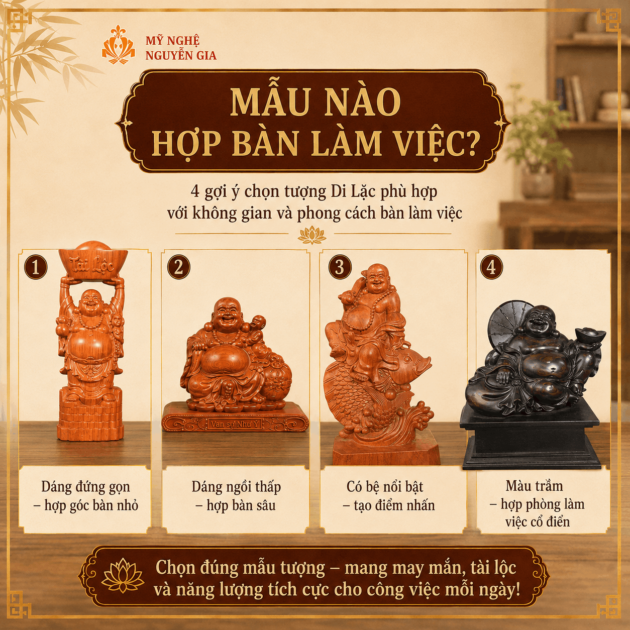 C&aacute;ch Đặt Tượng Phật Di Lặc Tr&ecirc;n B&agrave;n L&agrave;m Việc
