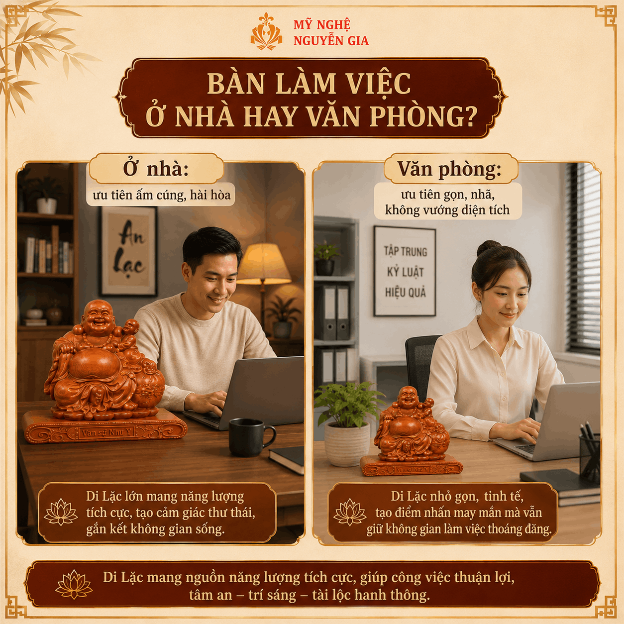 C&aacute;ch Đặt Tượng Phật Di Lặc Tr&ecirc;n B&agrave;n L&agrave;m Việc
