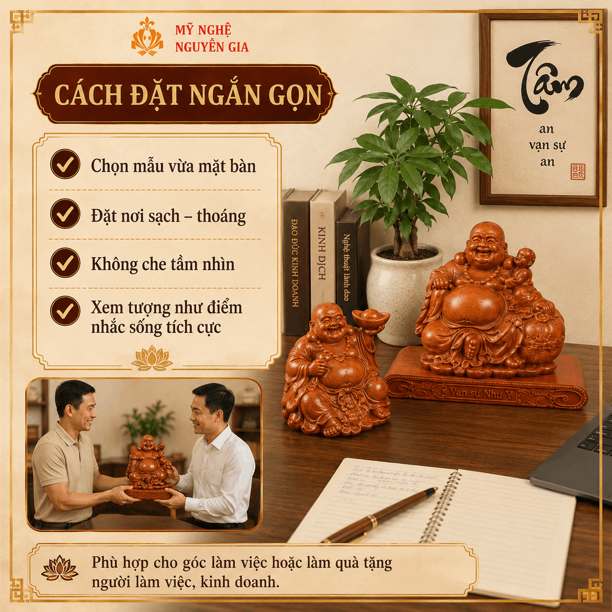 C&aacute;ch Đặt Tượng Phật Di Lặc Tr&ecirc;n B&agrave;n L&agrave;m Việc
